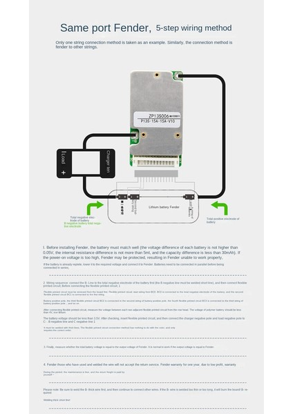13S 48V Üçlü Lityum Pil Koruma Kartı Bms Eşitleme Sıcaklık Kontrolü ile Aynı Bağlantı Noktası (15A) (Yurt Dışından)