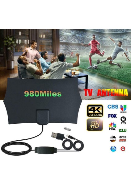 980 Miles 4K Dijital Hdtv Kapalı Tv Anteni Amplifikatör Sinyal Güçlendirici ile Tv Yarıçapı Sörf Fox Anten Hd Tv Antenleri Anteni (Yurt Dışından) indirimleri
