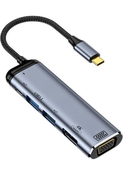 Taşınabilir USB 3.1 Type-C Hub'dan Uyumlu Çoklu Splitter Adaptörüne Pc Için 4K 3 USB C Hub (Y002) (Yurt Dışından)