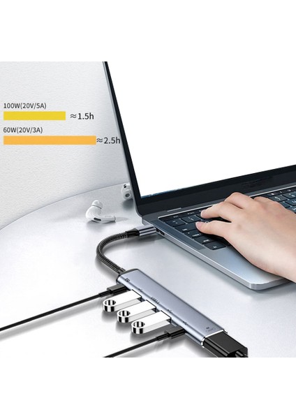Taşınabilir USB 3.1 Type-C Hub'dan Uyumlu Çoklu Splitter Adaptörüne Pc Için 4K 3 USB C Hub (Y002) (Yurt Dışından)