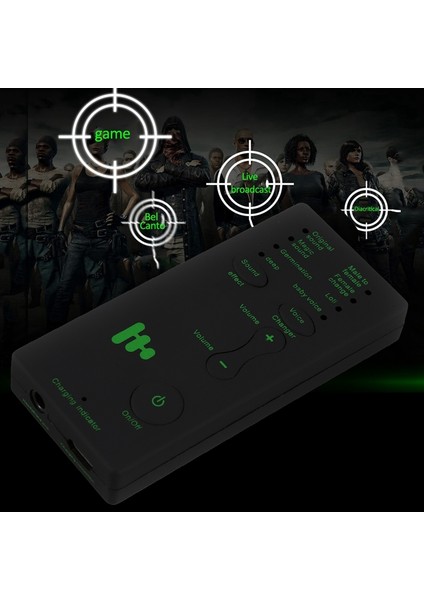 Gizleyici Telefon Mikrofon Ses Değiştirici Adaptörü Pubg Mıc Oyunu Için 8 Ses Değiştirme Modu (Yurt Dışından)