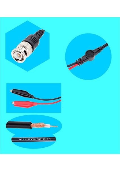 2 Adet Bnc Q9 Erkek Fiş 35MM Çift Timsah Klip Osiloskop Test Probu Kurşun Kablo Osiloskop Ölçüm Aksesuarı (Yurt Dışından)