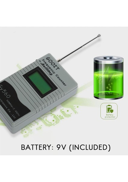Iki Yönlü Telsiz Alıcı-Verici Gsm Için Frekans Test Cihazı Gsm 50 Mhz-2.4 Ghz GY560 Frekans Sayacı Ölçer (Yurt Dışından)