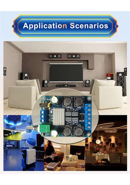 -502 Yüksek Güçlü Dijital Güç Amplifikatörü Kartı TPA3116D2 50WX2 Çift Kanallı Stereo Ses Amplifikatör Modülü DC4.5-27V (Yurt Dışından)