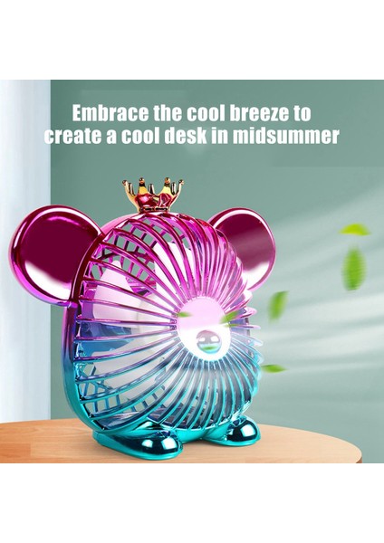 1200 Mah Yaz Mini Fan Sevimli Fan Taşınabilir Sessiz Fan USB Şarj Yüksek Rüzgar Enerjili Fan Ofis Ev Için Pembe (Yurt Dışından)