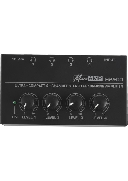 Ab Tak, HA400 Ultra Kompakt 4 Kanal Mini Ses Stereo Kulaklık Amplifikatörü Güç Adaptörü Siyah (Yurt Dışından)