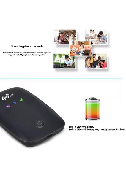 Kablosuz Yönlendirici 150M 4g Taşınabilir Kablosuz Yönlendirici 2.4/5g Çift Bantlı Wifi Yönlendirici Android 6.0 (Yurt Dışından)