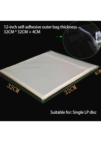 100 Adet Lp Vinil Kayıt Çantası 12 Inç Dış Çanta Koruyucu Kılıf Siyah Plastik Zarf Çanta Vinil Kayıt Ceket Tüp (Yurt Dışından) fiyatları