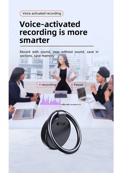 Dijital Ses Kaydedici Akıllı Ses Kaydedici Anahtarlık Ses Kayıt Kalemi Gürültü Azaltma Mp3 Müzik Çalar (8g) (Yurt Dışından)