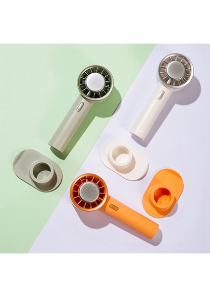 Mini El Fan Yarı Iletken Soğutma 2200 Mah Pil USB Şarj Edilebilir El Fan Soğutma Hava Soğutucu, Açık Yeşil (Yurt Dışından)