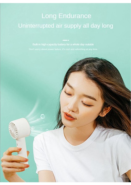 Mini El Fan Yarı Iletken Soğutma 2200 Mah Pil USB Şarj Edilebilir El Fan Soğutma Hava Soğutucu, Açık Yeşil (Yurt Dışından) modelleri
