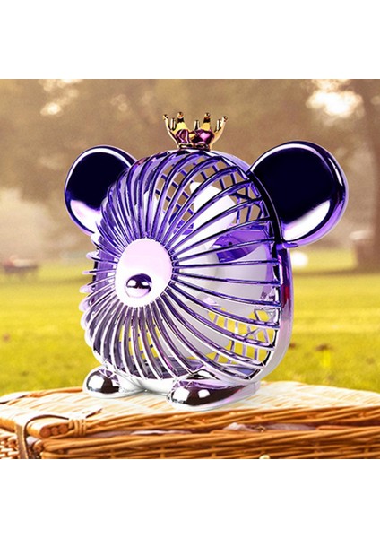 1200 Mah Yaz Mini Fan Sevimli Fan Taşınabilir Sessiz Fan USB Şarj Yüksek Rüzgar Enerjili Fan Ofis Ev Için Mor (Yurt Dışından)