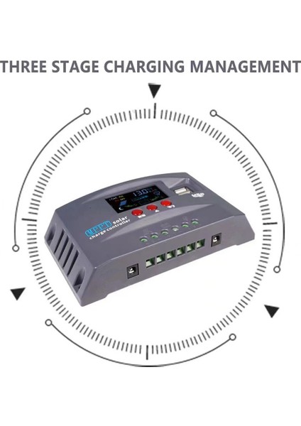 12V 24V Mppt Solar Şarj Kontrol Cihazı Akıllı Ekran Çift USB Voltaj Sabitleyici Kontrol Cihazı Koruması (20A) (Yurt Dışından)