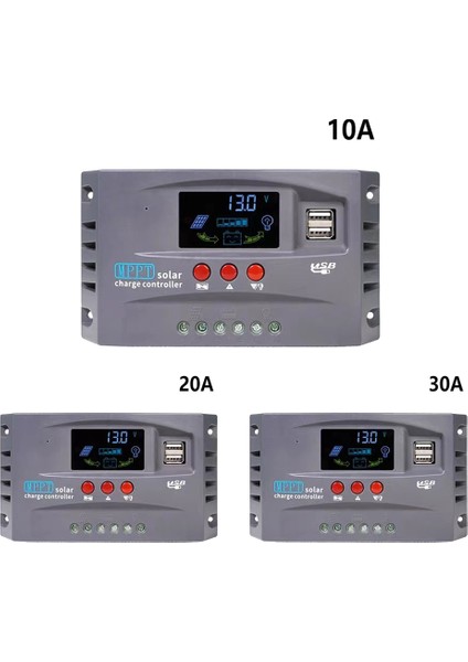 12V 24V Mppt Solar Şarj Kontrol Cihazı Akıllı Ekran Çift USB Voltaj Sabitleyici Kontrol Cihazı Koruması (20A) (Yurt Dışından)