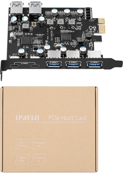 7 Bağlantı Noktalı Pcı-E - Tip C (2), 2 Arka USB 3.0 Bağlantı Noktası ile Pcı Express Kart Masaüstü Bilgisayar Pcı-E - USB 3.0 Genişletme Kartı (Yurt Dışından)