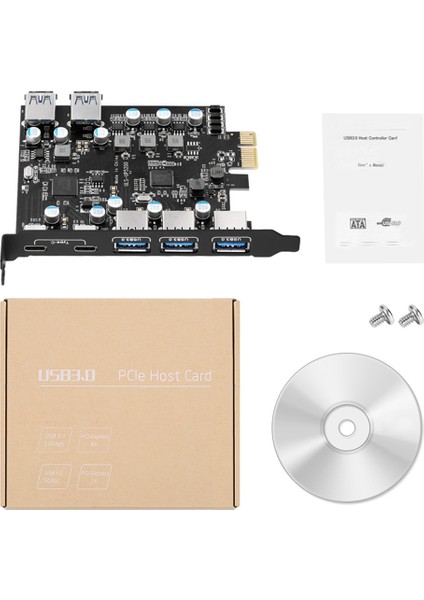 7 Bağlantı Noktalı Pcı-E - Tip C (2), 2 Arka USB 3.0 Bağlantı Noktası ile Pcı Express Kart Masaüstü Bilgisayar Pcı-E - USB 3.0 Genişletme Kartı (Yurt Dışından)