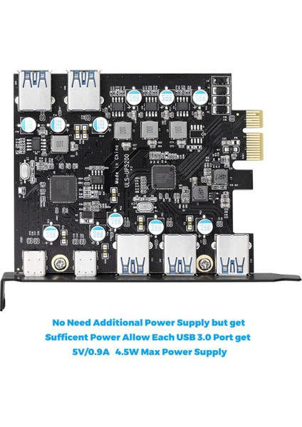 7 Bağlantı Noktalı Pcı-E - Tip C (2), 2 Arka USB 3.0 Bağlantı Noktası ile Pcı Express Kart Masaüstü Bilgisayar Pcı-E - USB 3.0 Genişletme Kartı (Yurt Dışından)
