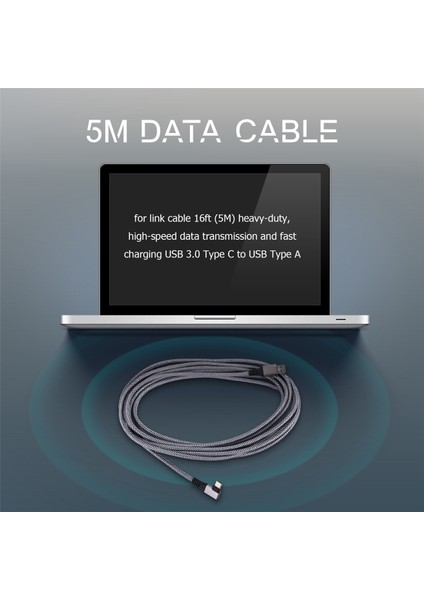 Kulaklık USB 3.0 - Tip C Şarj Veri Kablosu Aksesuarları Için 5m Veri Kablosu (Yurt Dışından)