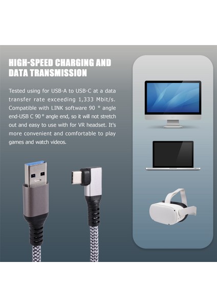 Kulaklık USB 3.0 - Tip C Şarj Veri Kablosu Aksesuarları Için 5m Veri Kablosu (Yurt Dışından)
