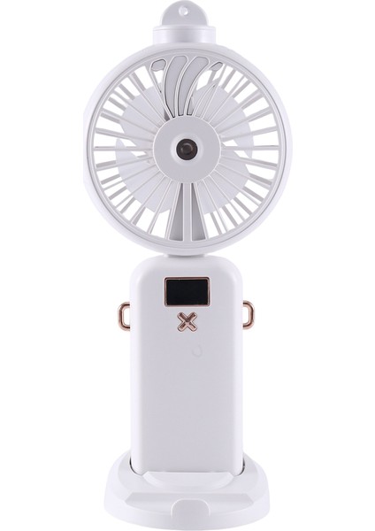 5000MAH Katlanır Elektrikli Fan USB Şarj Edilebilir Hava Soğutma Fanı Püskürtme Fonksiyonu 5 Hız Dijital Ekran El Fanı, B (Yurt Dışından)