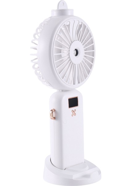 5000MAH Katlanır Elektrikli Fan USB Şarj Edilebilir Hava Soğutma Fanı Püskürtme Fonksiyonu 5 Hız Dijital Ekran El Fanı, B (Yurt Dışından)
