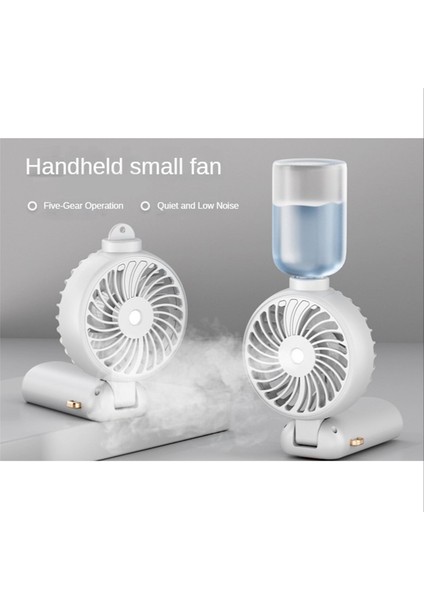 5000MAH Katlanır Elektrikli Fan USB Şarj Edilebilir Hava Soğutma Fanı Püskürtme Fonksiyonu 5 Hız Dijital Ekran El Fanı, B (Yurt Dışından)