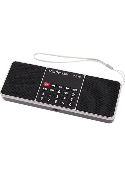 Y-618 Mini Fm Radyo Dijital Taşınabilir Çift 3W Stereo Hoparlör Mp3 Ses Çalar Yüksek Kaliteli Ses Kalitesi W/ 2 Inç Ekran Desteği USB Sürücü Tf Kart Aux Girişi Kulaklık Çıkışı (Yurt Dışından) modelleri