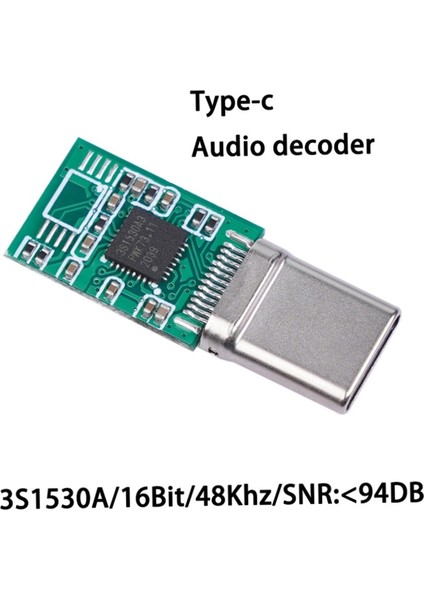 Tip-C 16BIT Dijital Ses Kulaklık Adaptörü Kayıpsız Ses Kalitesi Dac Kod Çözme Ses Kartı Amp Diy Akıllı Cihaz Için (Yurt Dışından)