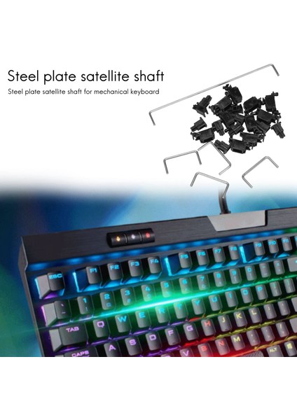 Mekanik Klavye Için Çelik Plaka Uydu Mili Cherry Mx Eksen Anahtarı Siyah Monteli 6.25U 2u Stabilizatörler-1 (Yurt Dışından)