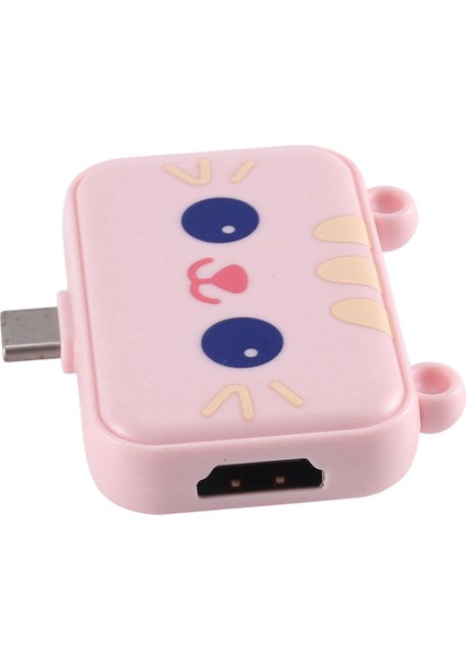 Şirin USB Hub Tip C - Uyumlu Usb3.0 Pd 60W Şarj Aleti Akıllı Telefonlar Için Çoklu Splitter Adaptör Dock'u (Pembe 3h) (Yurt Dışından)