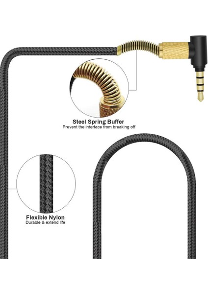 Arctis 7 5 3 Pro Kablosuz Oyun Kulaklıkları Için Yedek Ses Kulaklık Kablosu 4.9ft Kablo (Yurt Dışından)