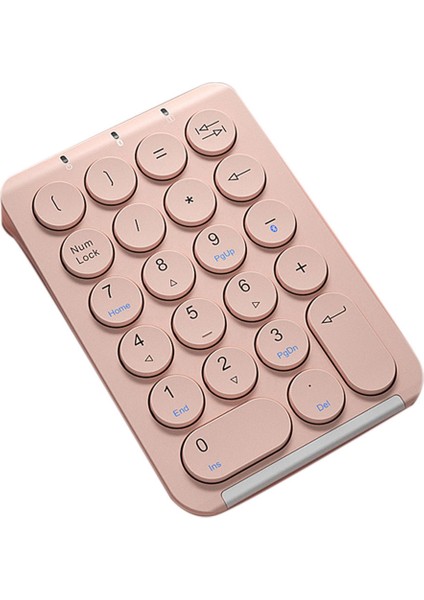 Kablosuz Sayısal Tuş Takımı Bluetooth Sayısal Tuş Takımı Yuvarlak Klavye Tuşları Numpad 22 Tuşlar Şarj Edilebilir Numara Klavye (Pembe) (Yurt Dışından)