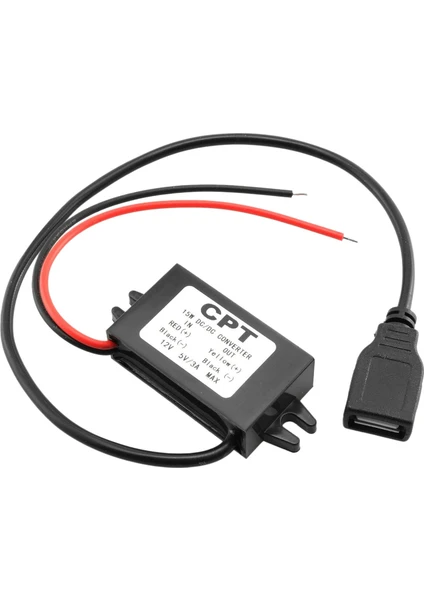 Araç Güç Dönüştürücü Dc 12V - 5V 3A Gerilim Dönüştürücü, Telefon Şarjı Için Tek USB Adaptör Konnektörleri ile Araç Ses (Yurt Dışından)