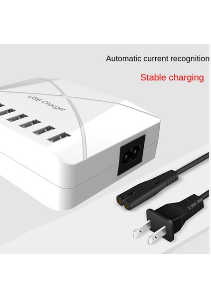 40W USB Çoklu Bağlantı Noktası Şarj Cihazı Hızlı Şarj Şarj Cihazı Hub 8 Bağlantı Noktalı Hızlı Şarj Şarj Cihazı Şarj Masaüstü Şarj Ünitesi Abd Tak Beyaz (Yurt Dışından)