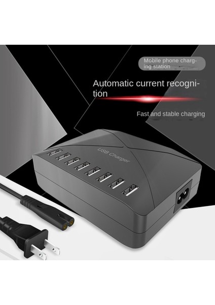 40W USB Çoklu Bağlantı Noktası Şarj Cihazı Hızlı Şarj Şarj Cihazı Hub 8 Bağlantı Noktalı Hızlı Şarj Şarj Cihazı Şarj Masaüstü Şarj Ünitesi Abd Tak Beyaz (Yurt Dışından)