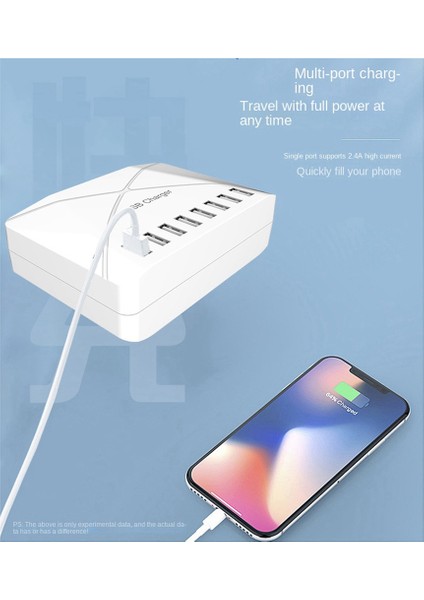 40W USB Çoklu Bağlantı Noktası Şarj Cihazı Hızlı Şarj Şarj Cihazı Hub 8 Bağlantı Noktalı Hızlı Şarj Şarj Cihazı Şarj Masaüstü Şarj Ünitesi Abd Tak Beyaz (Yurt Dışından)