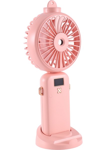 5000MAH Katlanır Elektrikli Fan USB Şarj Edilebilir Hava Soğutma Fanı Püskürtme Fonksiyonu 5 Hız Dijital Ekran El Fanı, C (Yurt Dışından)