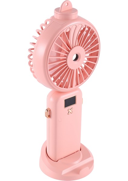 5000MAH Katlanır Elektrikli Fan USB Şarj Edilebilir Hava Soğutma Fanı Püskürtme Fonksiyonu 5 Hız Dijital Ekran El Fanı, C (Yurt Dışından)