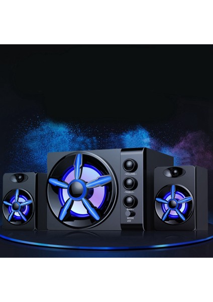 Bluetooth Sürümü Siyah D-215 Masaüstü Mini Hoparlör Dizüstü Cep Telefonu 2.1 Subwoofer Masaüstü Kablosu Bilgisayar Ses (Yurt Dışından)