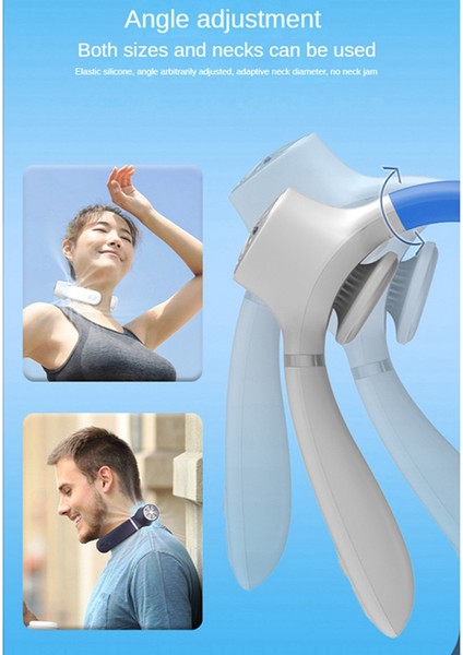 Kullanışlı Soğutma Yarı Iletken Boyun Fanı Şarj Edilebilir 4000 Mah El Ücretsiz Kanatsız Asılı Boyun Fanı, Açık Yeşil (Yurt Dışından) modelleri