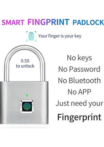 Parmak Izi Asma Kilit, Dolaplar, Valizler, Sırt Çantaları Vb. Için Taşınabilir Hırsızlığa Karşı USB Şarj Parmak Izi Kilidi Destekleyebilir (Yurt Dışından) indirimleri