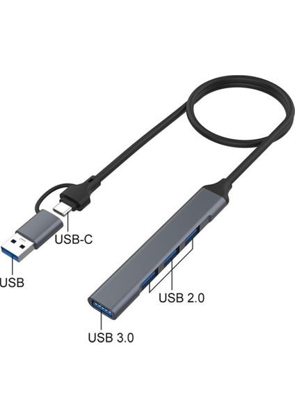 4 USB 2.0/usb 3.0 Hub Yerleştirme Adaptörü 5 Gbps Yüksek Hızlı Iletim Pc Bilgisayar Için Çok Bağlantı Noktalı USB Splitter Genişletici (Yurt Dışından)