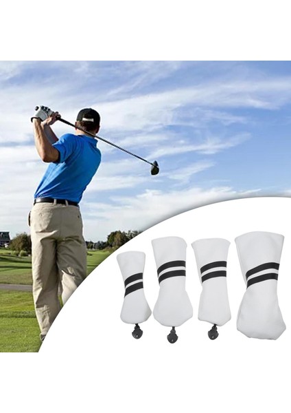 Fairway Woods Başlık Örtüleri Uzun Beyaz Için Etiketli Golf Kulübü Baş Örtüsü Kulüp Koruması (Yurt Dışından) modelleri