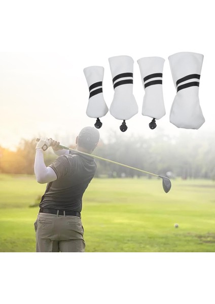 Fairway Woods Başlık Örtüleri Uzun Beyaz Için Etiketli Golf Kulübü Baş Örtüsü Kulüp Koruması (Yurt Dışından) fırsatları