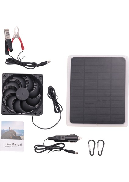 Güneş Paneli Egzoz Fanı 20W 12V USB Güneş Enerjili Fan Açık IP65 Su Geçirmez Taşınabilir Vantilatör Egzoz Fanı (Yurt Dışından)
