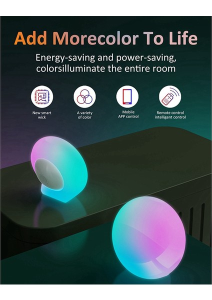 LED Akıllı Işık Bluetooth App Kontrolü Uyumlu Taşınabilir Yatak Odası Başucu Oyunu Masaüstü Ortam Gece Lambası (Yurt Dışından)