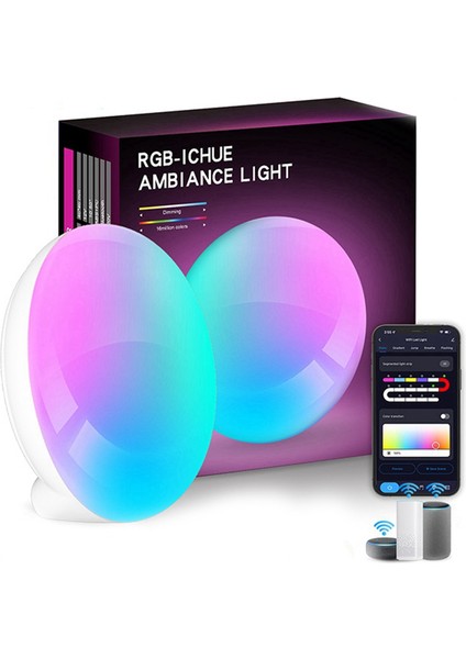 LED Akıllı Işık Bluetooth App Kontrolü Uyumlu Taşınabilir Yatak Odası Başucu Oyunu Masaüstü Ortam Gece Lambası (Yurt Dışından)