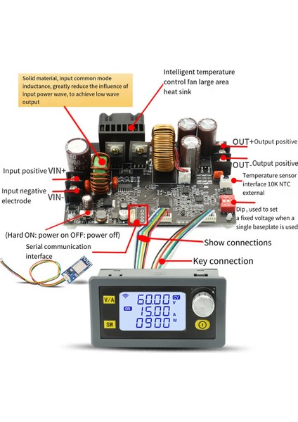900W Dc Cnc Antihipertansif Boost Dönüştürücü 6-70V Ayarlanabilir Güç Kaynağı Girişi Sabit Voltaj Solar Şarj Modülü (Yurt Dışından)