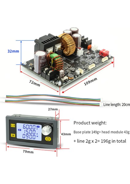 900W Dc Cnc Antihipertansif Boost Dönüştürücü 6-70V Ayarlanabilir Güç Kaynağı Girişi Sabit Voltaj Solar Şarj Modülü (Yurt Dışından)