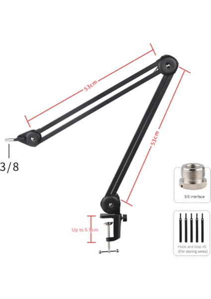 Katlanabilir Canlı Masaüstü Mikrofon Metal Standı, Dahili Yaylı Konsol Standı Yaysız Mikrofon Standı, A (Yurt Dışından)